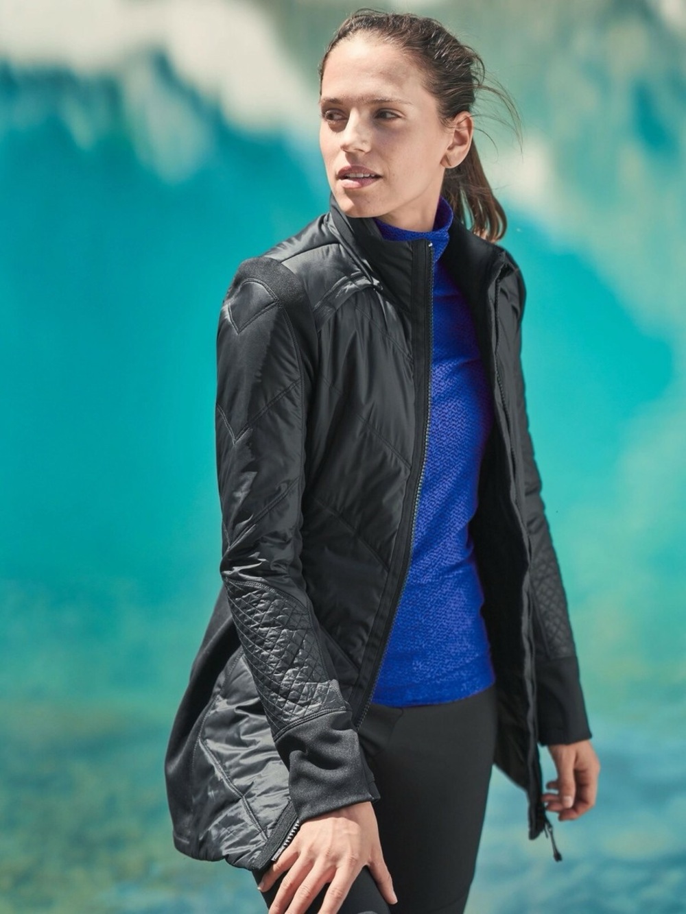 Athleta Rock Ridge PrimaLoft Jacket Women M Quilted Insulated Full Zip Winter